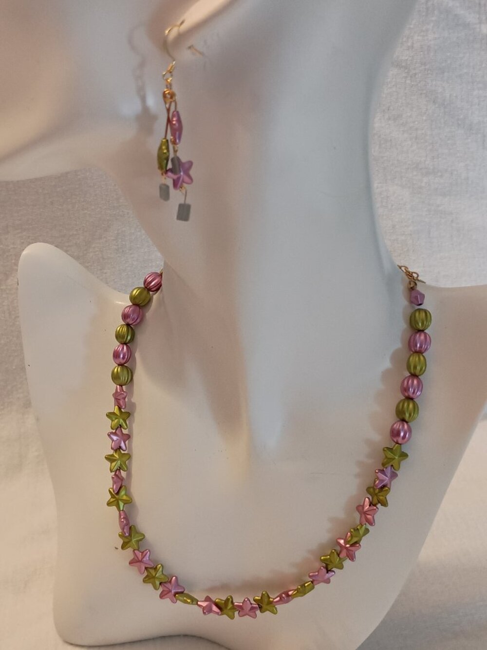 Set of Star Art Necklace with Matching Star Earrings NEW OOAK